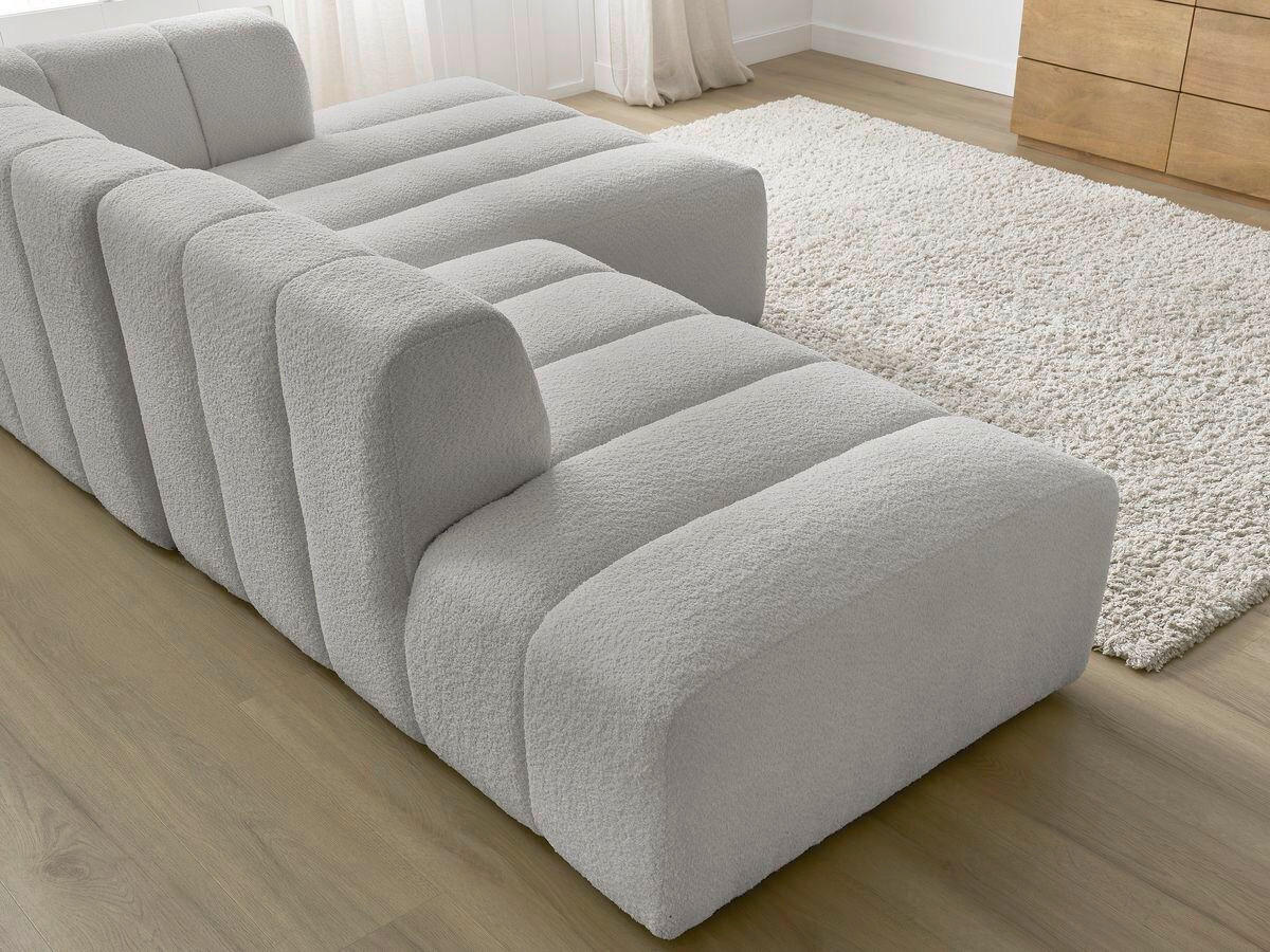 ECKSOFA  ANNECY Hellgrau Bouclé  - Hellgrau/Schwarz, MODERN, Kunststoff/Textil (262/170cm)