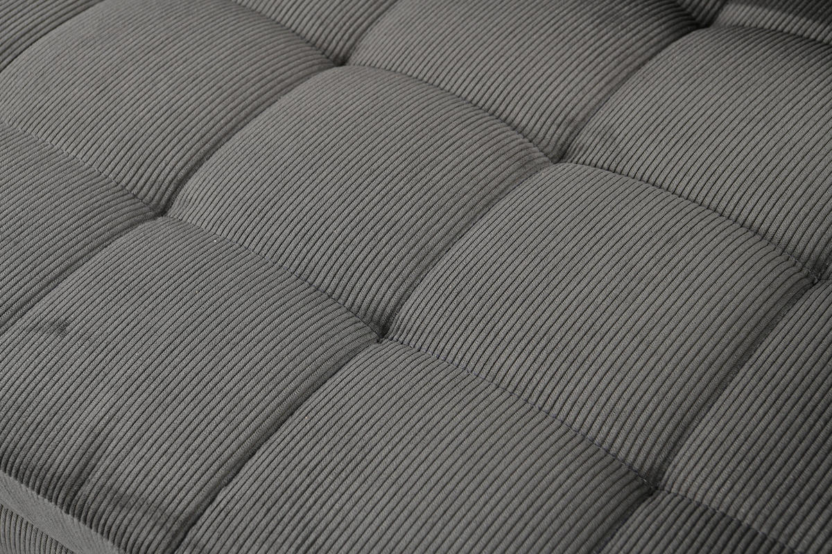 ECKSOFA ARDEN Grau Struktur Rückenkissen  - Schwarz/Grau, Design, Kunststoff/Textil (231/153cm) - MID.YOU