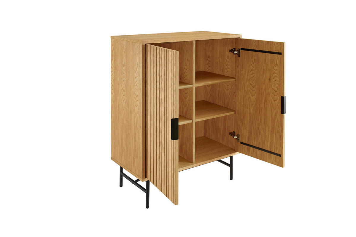 KOMMODE  in 80/110/40 cm  - Eichefarben/Schwarz, Design, Holz/Holzwerkstoff (80/110/40cm) - Livetastic