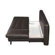 SCHLAFSOFA in Echtleder Braun  - Schwarz/Braun, Design, Leder/Metall (209/94/94cm) - Novel