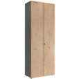 AKTENSCHRANK 80/215,6/42 cm  - Eichefarben/Graphitfarben, KONVENTIONELL, Holzwerkstoff (80/215,6/42cm) - Venda