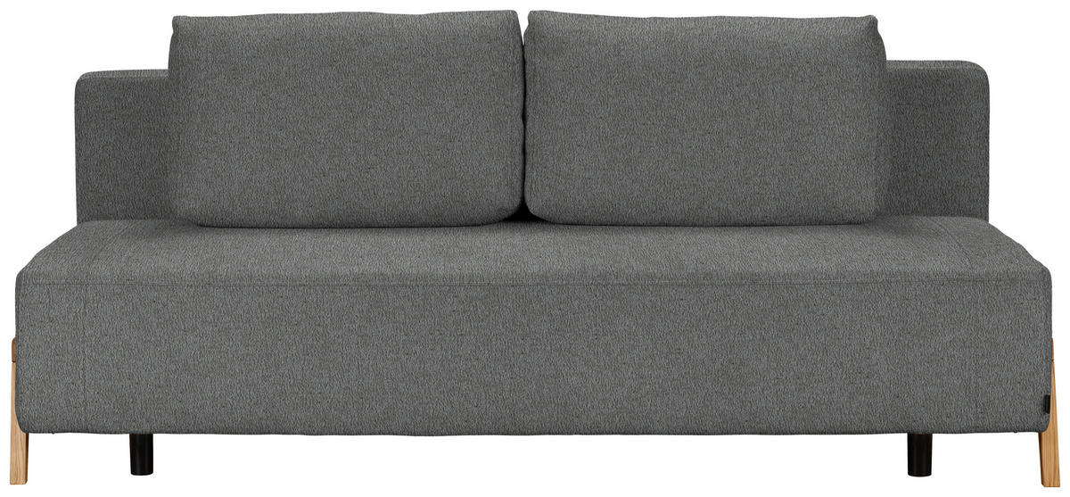 SCHLAFSOFA  mit Stoffauswahl, Liegefunktion, Schlafen auf Sitzhöhe Teddystoff Grau  - Naturfarben/Grau, Design, Holz/Textil (211/88/102cm) - Niels Andersson