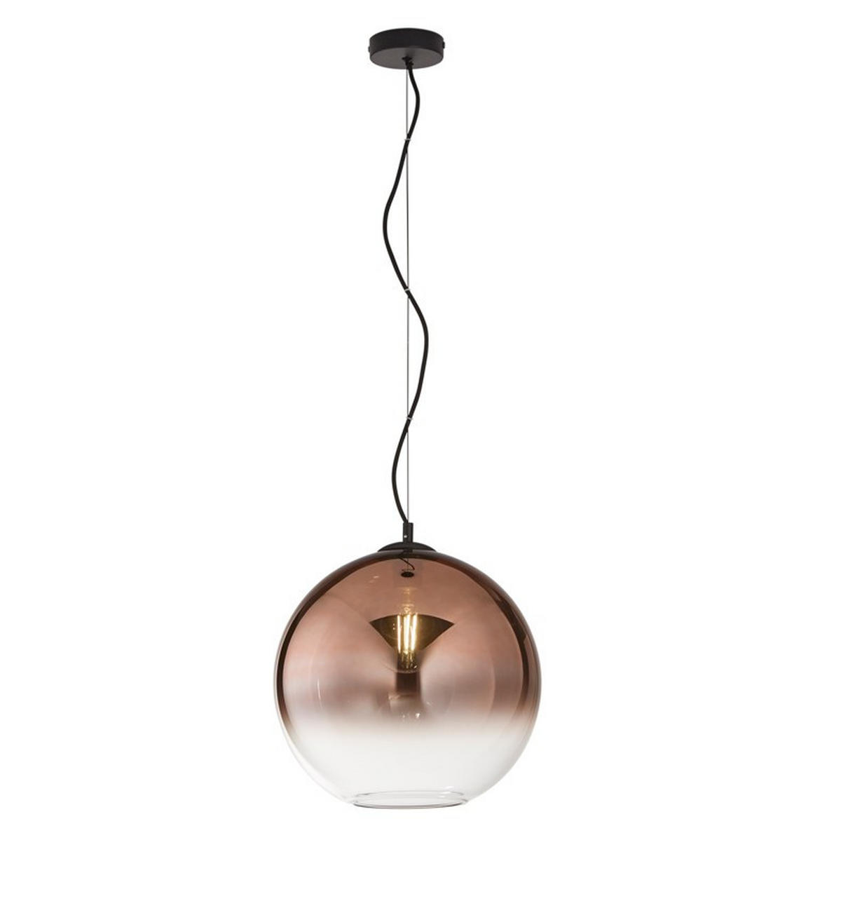 HÄNGELEUCHTE 35/156,7 cm  - Schwarz/Kupferfarben, Trend, Glas/Metall (35/156,7cm)