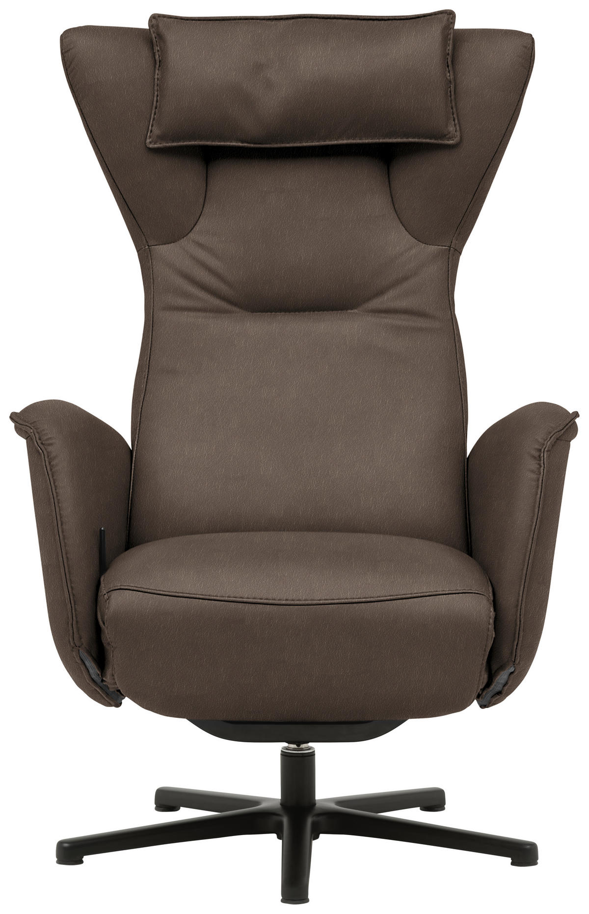 RELAXSESSEL Leder Dunkelbraun  - Dunkelbraun/Schwarz, Design, Leder/Metall (75/106/86cm) - Valdera