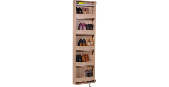 SCHUHSCHRANK  in 50/195/18 cm  - Sonoma Eiche, Design, Glas/Holzwerkstoff (50/195/18cm) - Xora