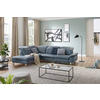 ECKSOFA in Echtleder Blaugrau  233/309 cm  - Edelstahlfarben/Blaugrau, Design, Leder/Metall (233/309cm) - Dieter Knoll