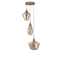 HÄNGLAMPA Mia 51/150 cm  - champagne/mässingsfärgad, Design, metall/glas (51/150cm)