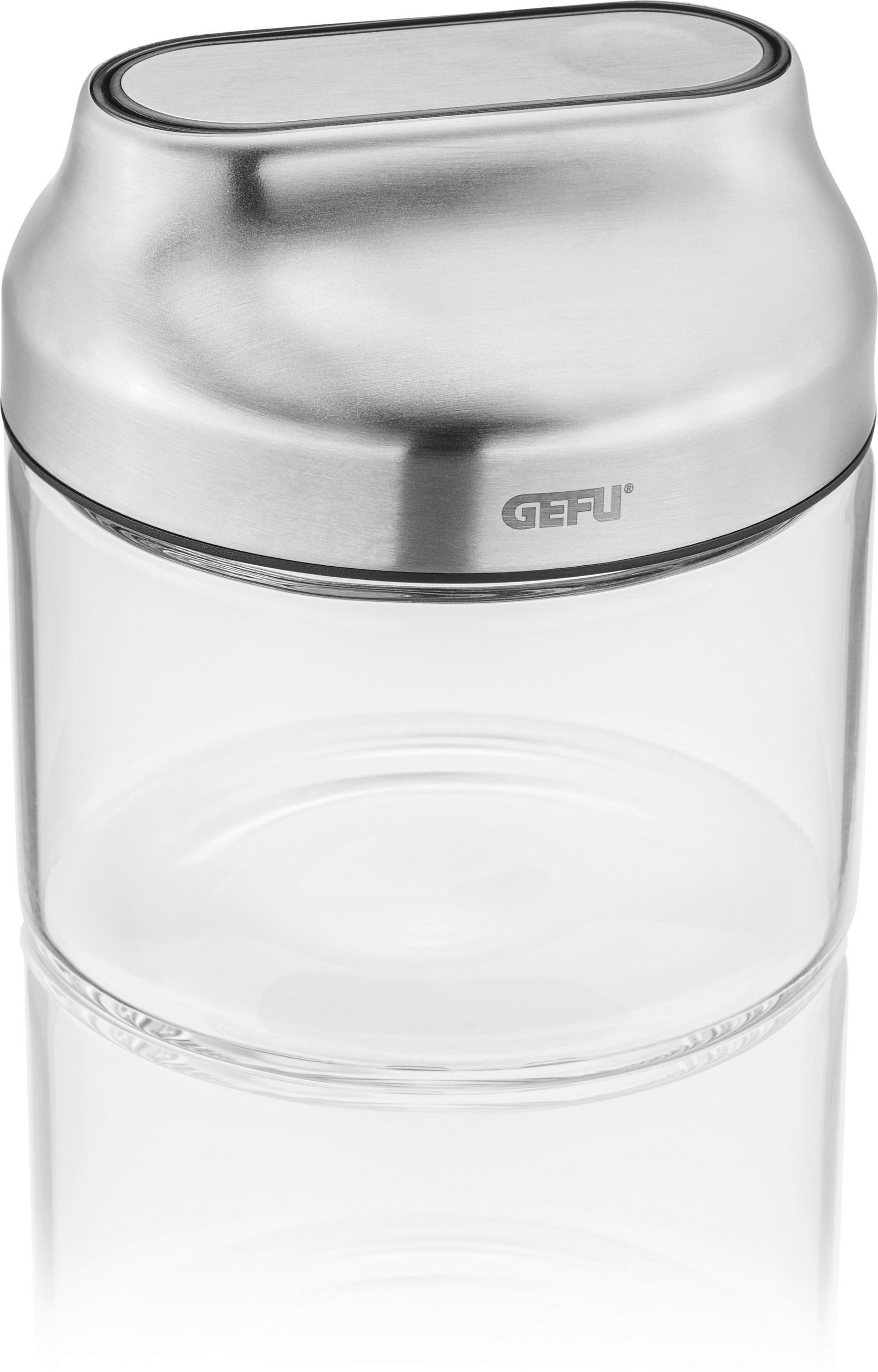DÓZA NA POTRAVINY  - průhledné/barvy nerez oceli, Basics, kov/plast (10/10/10,5cm) - Gefu
