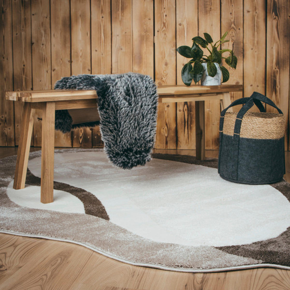COVOR CU ȚESĂTURĂ PLATĂ My Frisco  - taupe, Basics, textil (160/230cm)