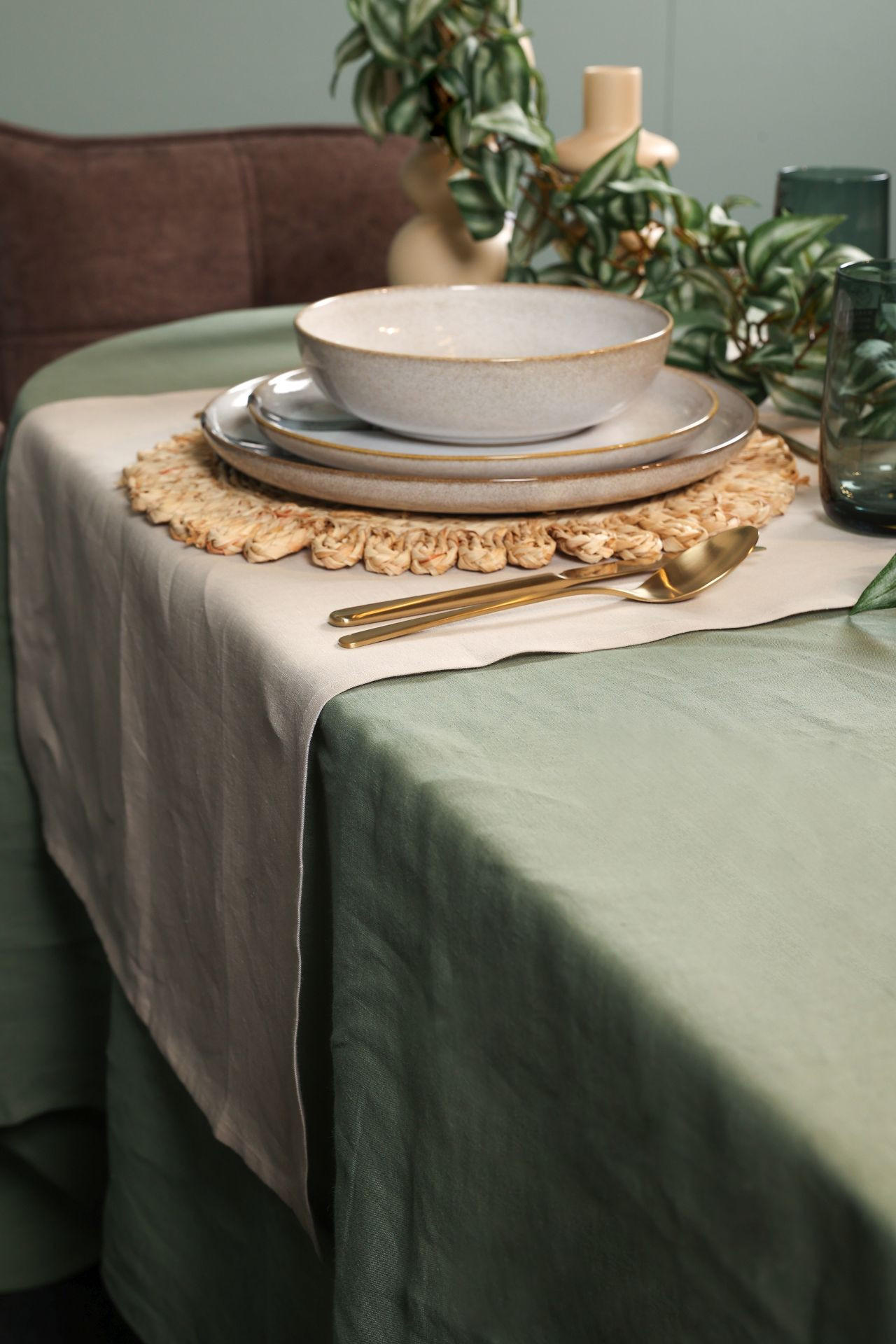 STOFFSERVIETTE  45/45 cm   - Olivgrün, Design, Textil (45/45cm) - Dieter Knoll