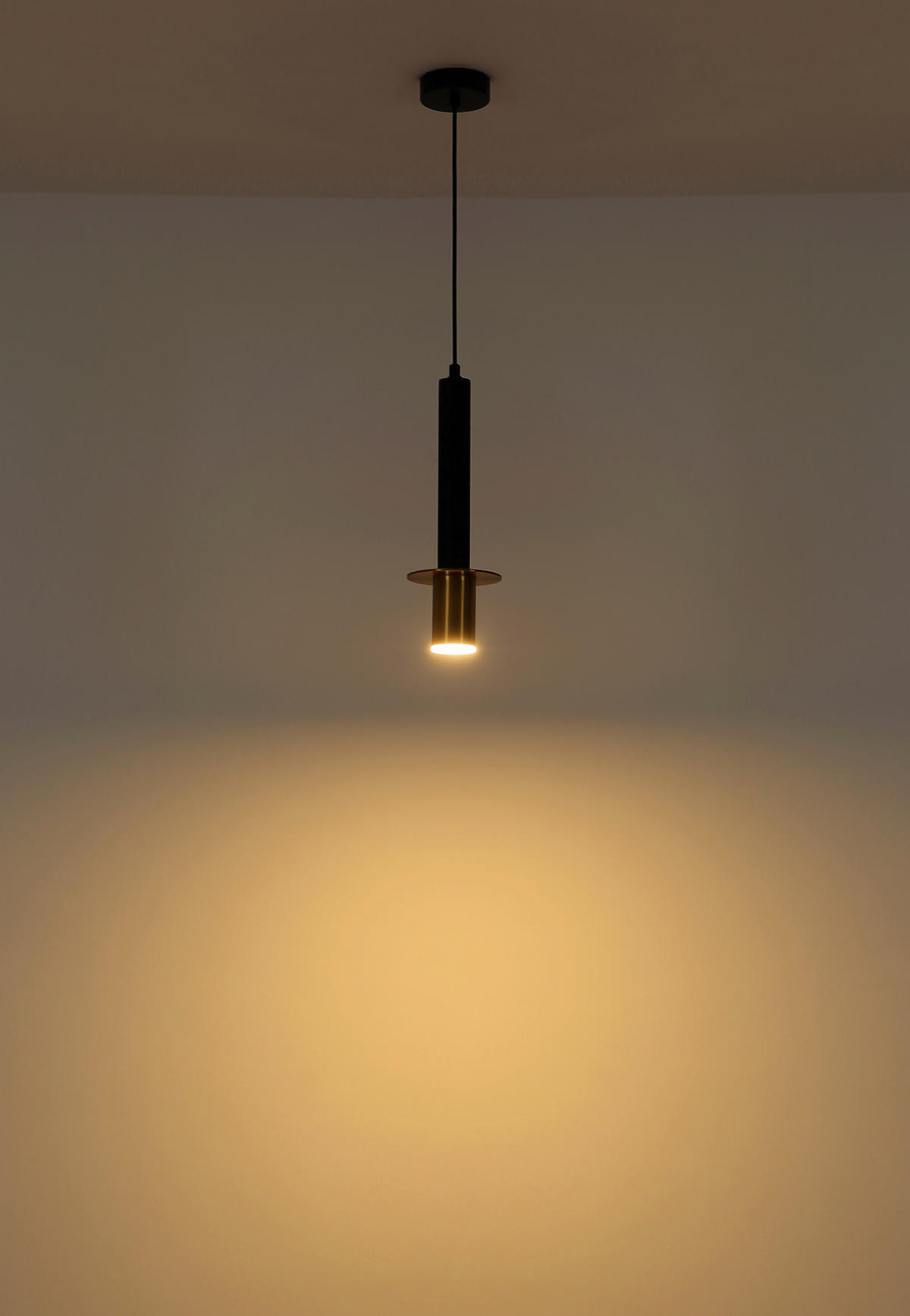 HÄNGELEUCHTE Shanna 12/130 cm  - Messingfarben/Schwarz, Design, Kunststoff/Stein (12/130cm) - Globo