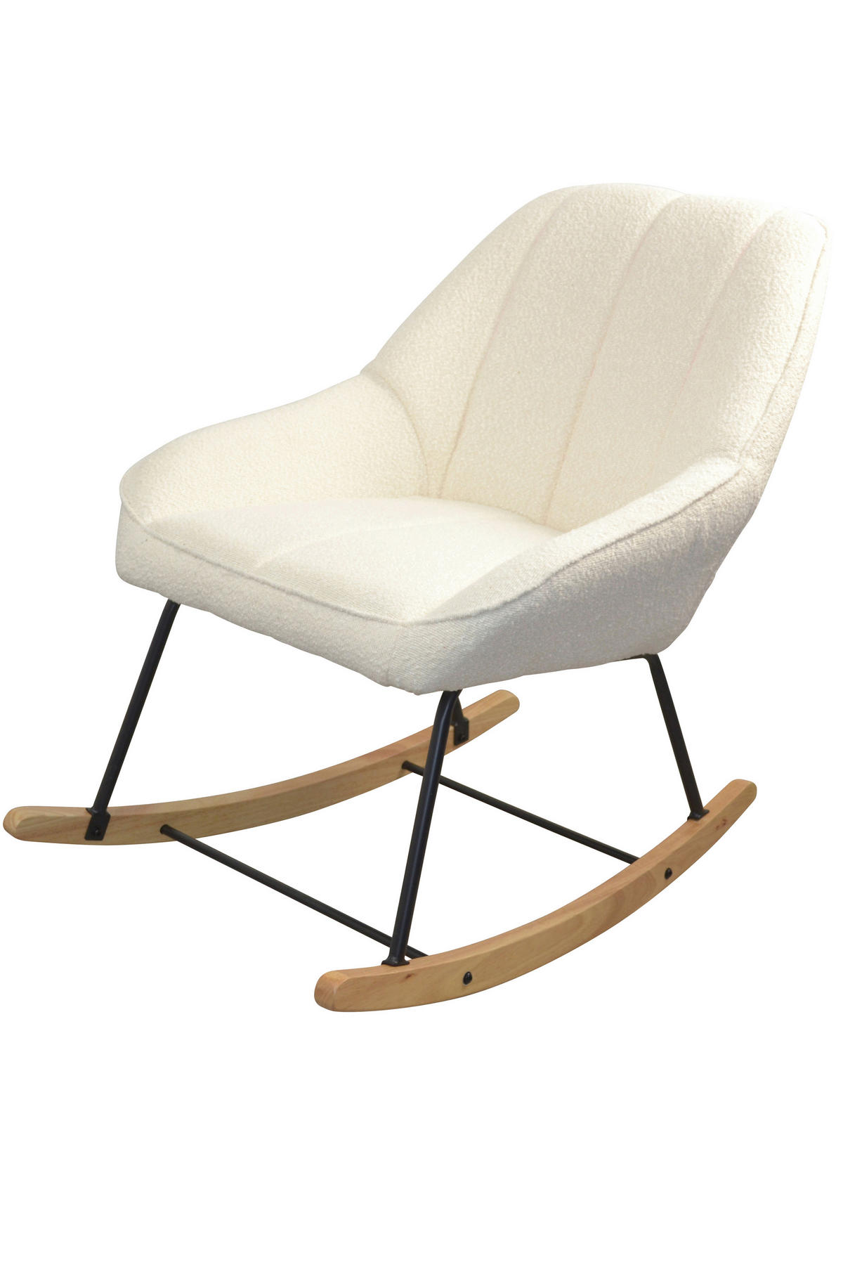 SESSEL Teddystoff Creme    - Creme/Schwarz, Design, Holz/Textil (70/100/90cm) - MID.YOU