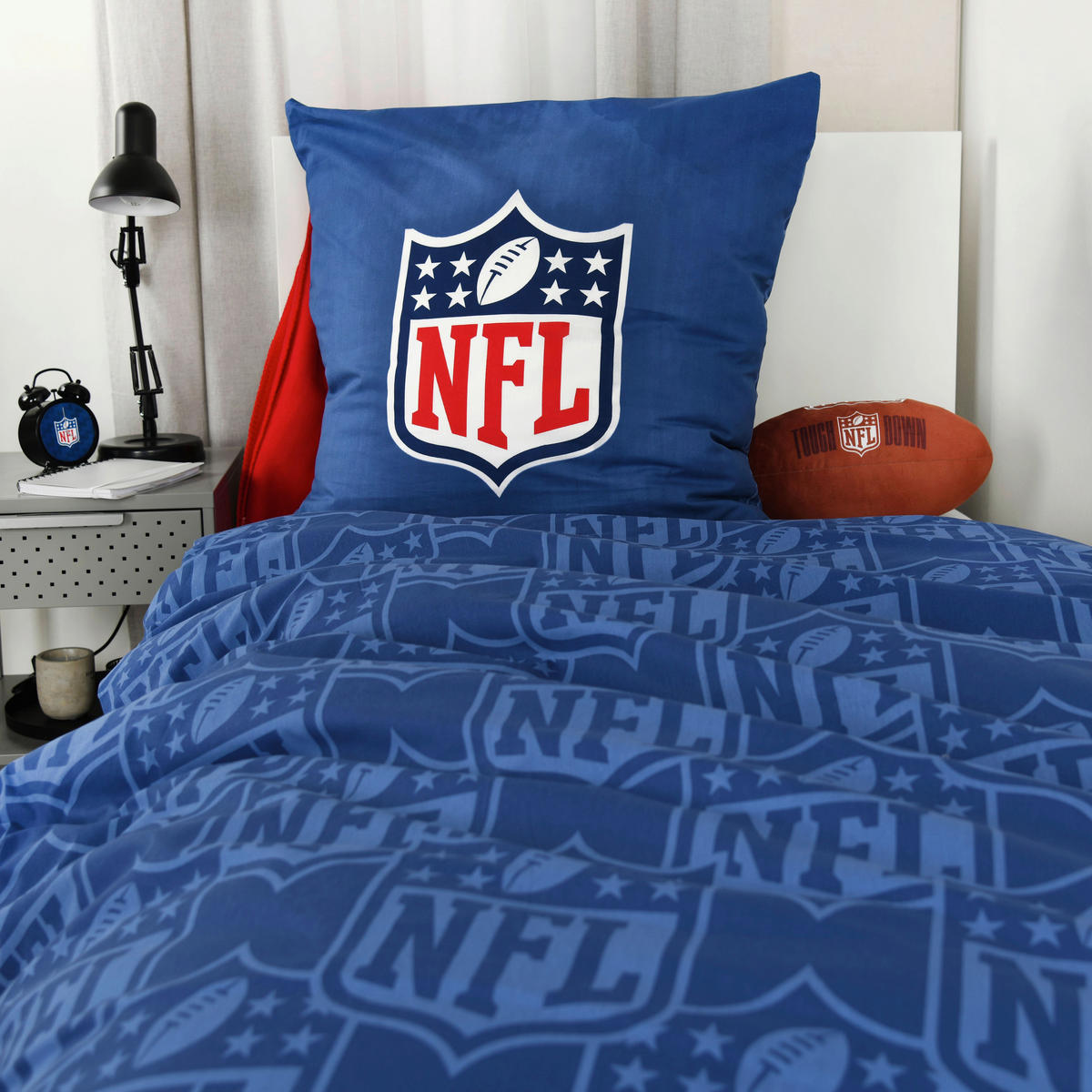 JUGENDBETTWÄSCHE NFL Renforcé 135/200 cm  - Hellblau, Design, Textil (135/200cm) - Herding