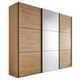 SCHWEBETÜRENSCHRANK 249/222/68 cm 3-türig Eiche Artisan  - Schwarz/Eiche Artisan, Holzwerkstoff/Metall (249/222/68cm) - Moderano