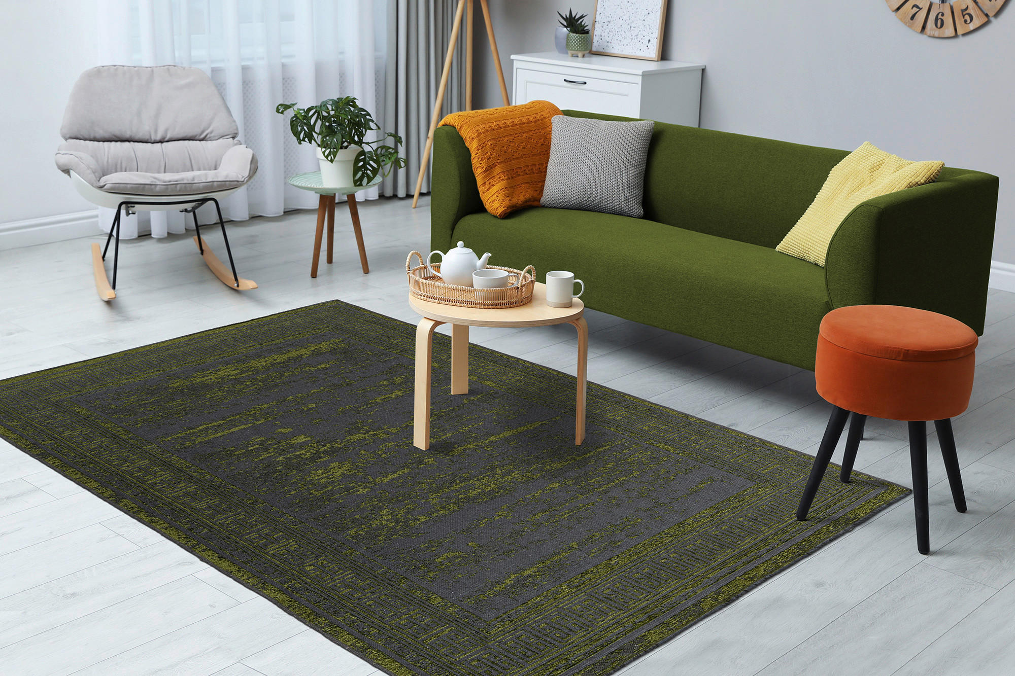 FLACHWEBETEPPICH 80/150 cm Grün  - Grün, KONVENTIONELL, Textil (80/150cm)