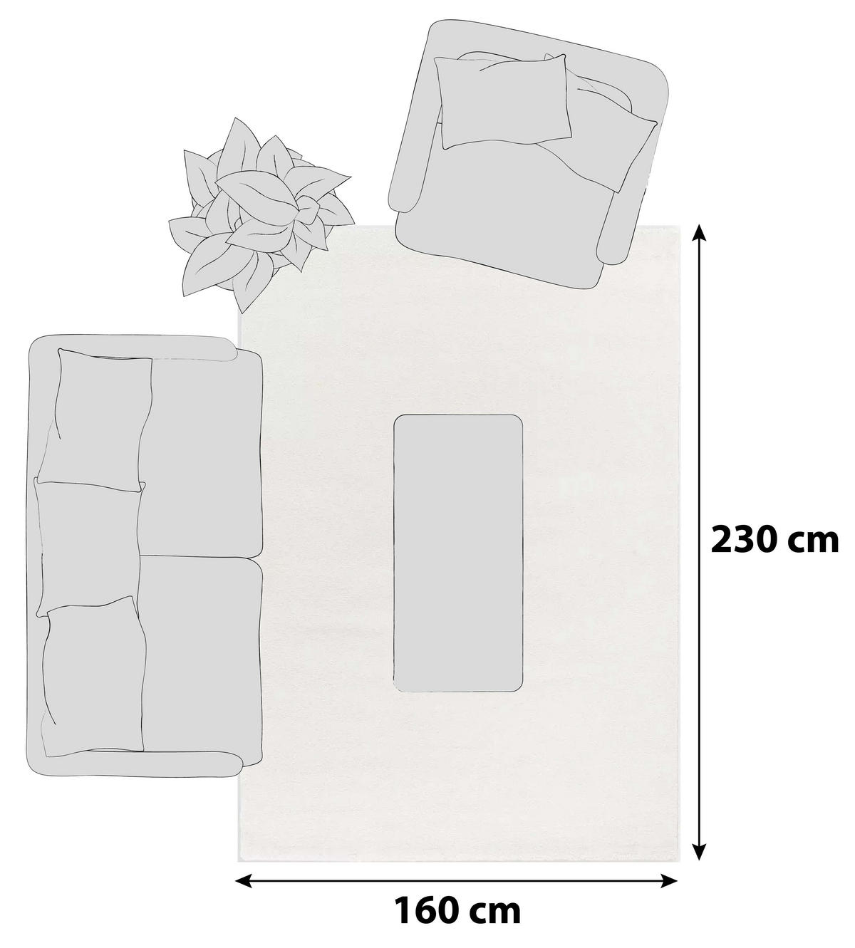 HOCHFLORTEPPICH 160/230 cm Pure Creme  - Creme, KONVENTIONELL, Textil (160/230cm) - Schöner Wohnen