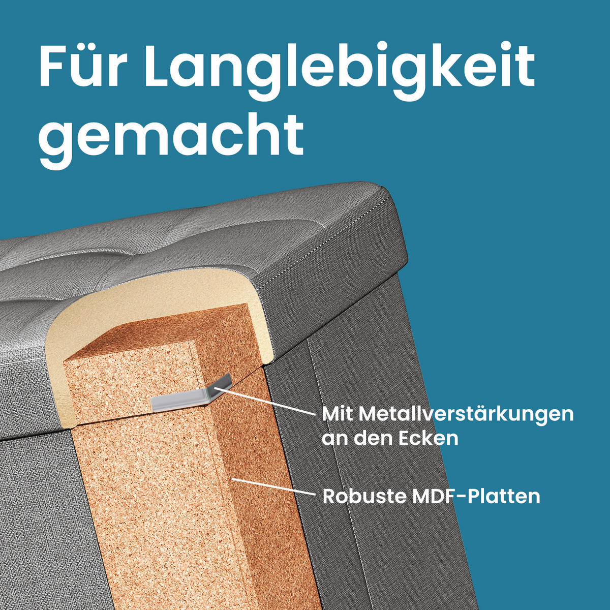SITZBOX  - Hellgrau, Basics, Textil (110/38/38cm)