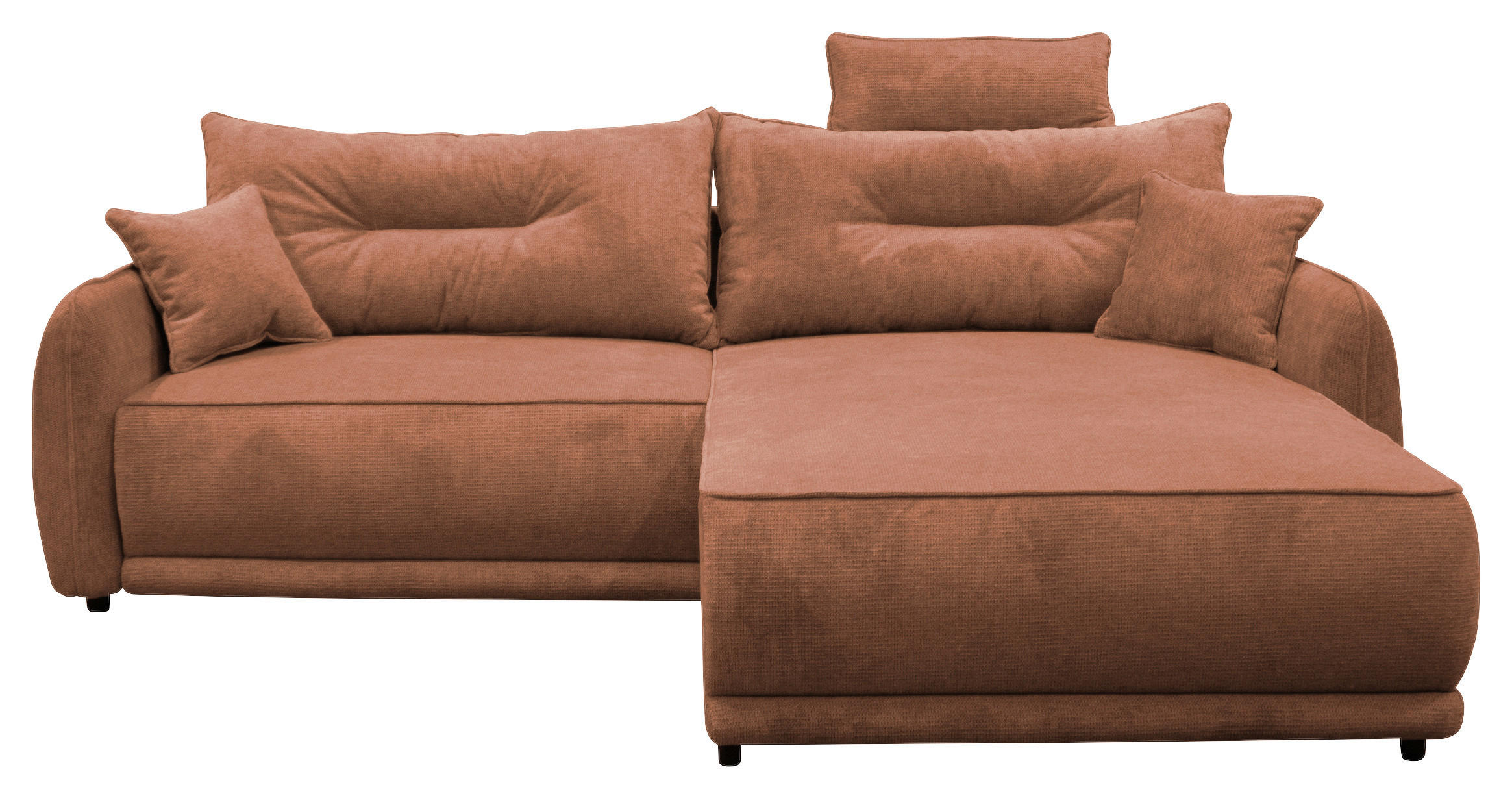 ECKSOFA in Struktur Rostfarben  264/195 cm  - Rostfarben/Beige, Design, Kunststoff/Textil (264/195cm) - MID.YOU
