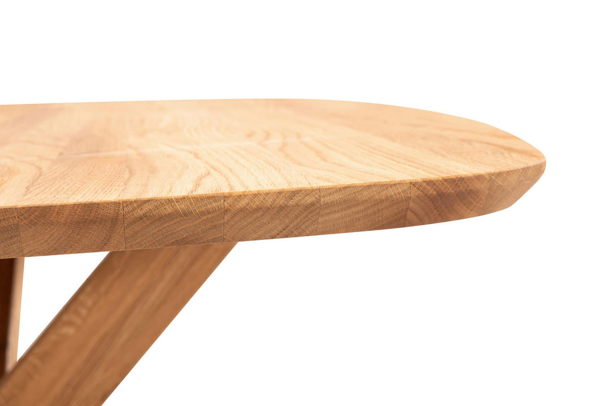 ESSTISCH Eiche vollmassiv oval Eichefarben  - Eichefarben, Design, Holz (160/100/76cm) - Welnova