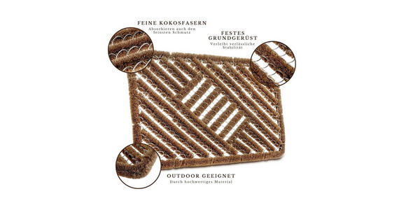 KOKOSMATTE 40/60 cm Mix Mats  - Hellbraun, Basics, Naturmaterialien/Metall (40/60cm) - Esposa