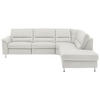 ECKSOFA in Echtleder Weiss  - Weiss/Alufarben, Konventionell, Leder/Metall (290/249cm) - Beldomo Premium