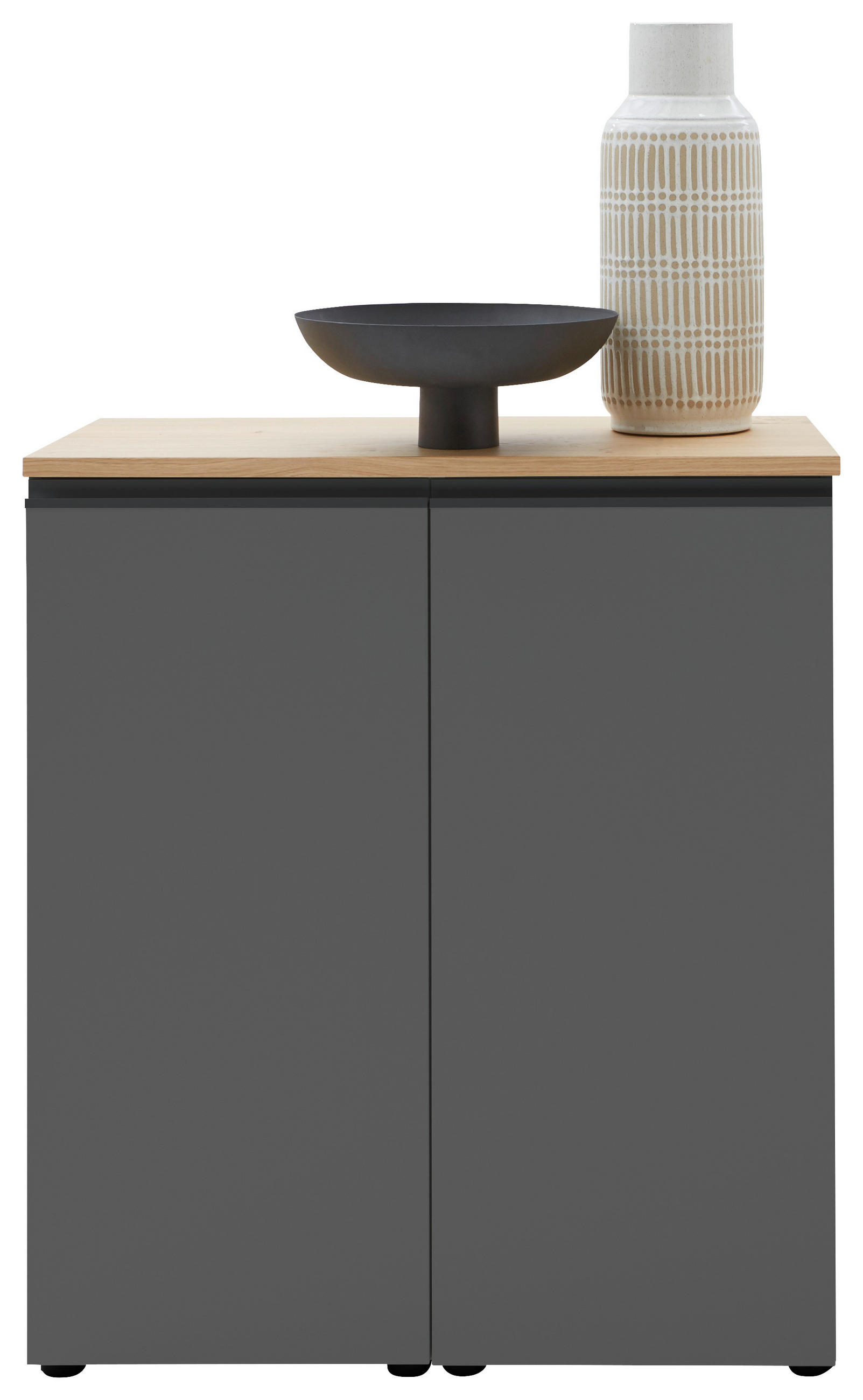 KOMMODE in 90/102/41 cm - Eichefarben/Schwarz, Design, Holz/Holzwerkstoff (90/102/41cm) - Dieter Knoll