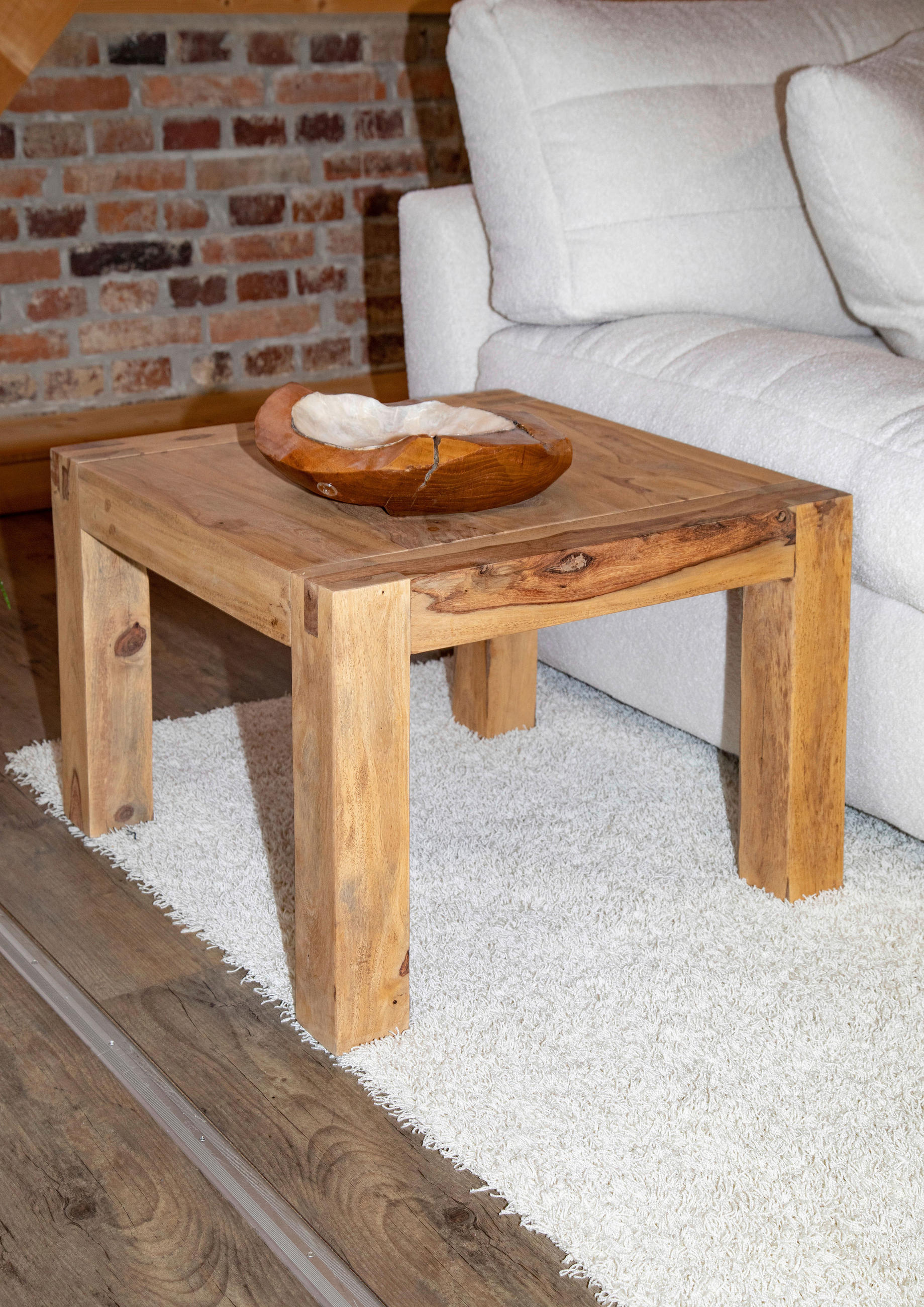 COUCHTISCH Inka Sheesham massiv 60/60/45 cm quadratisch Braun, Naturfarben  - Braun/Naturfarben, LIFESTYLE, Holz (60/60/45cm) - Landscape