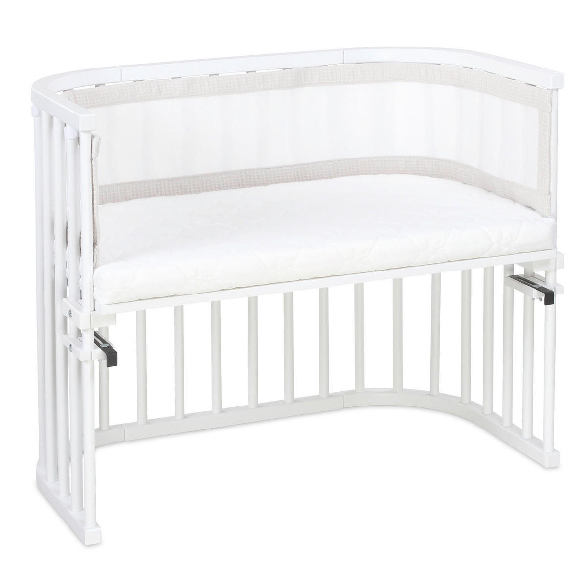 NESTCHEN babybay Nestchen 3D Mesh  - Grauweiß, Basics, Naturmaterialien (200/24/2cm) - Tobi