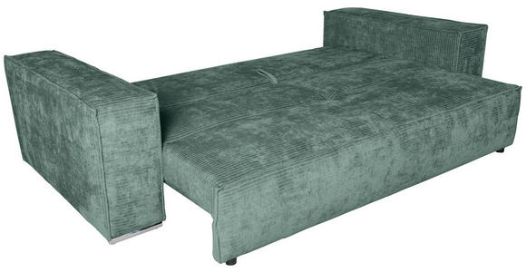 BIGSOFA in Flachgewebe Grün  - Chromfarben/Grün, KONVENTIONELL, Textil/Metall (256/68/122cm) - Carryhome
