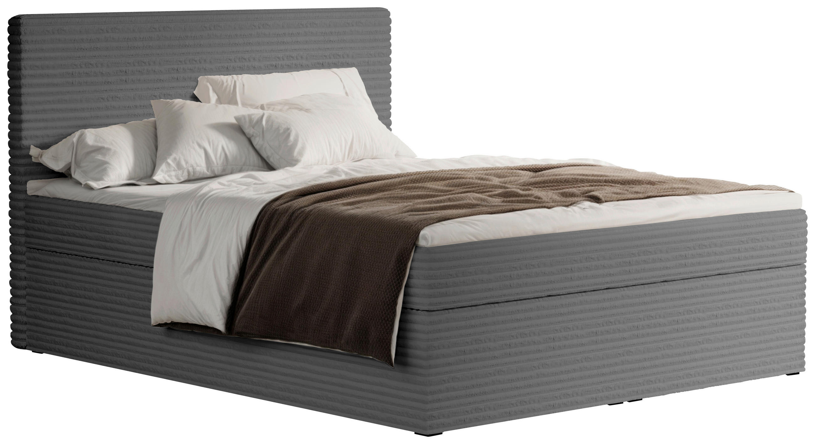 Boxbett Cordoba 140/200 cm  in Dunkelgrau  - Dunkelgrau/Schwarz, Basics, Holz/Kunststoff (140/200cm) - Livetastic