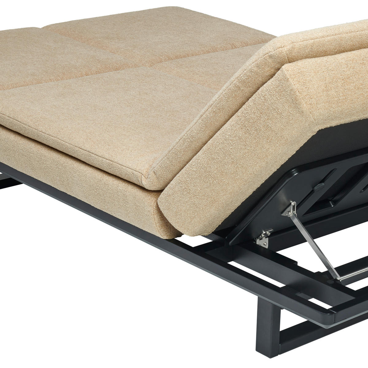 SCHLAFSOFA  in Flachgewebe Beige  - Beige/Schwarz, Design, Holz/Textil (201/80/120cm) - Joka