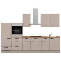 KÜCHENBLOCK Easytouch 330 cm  in Eichefarben, Sandfarben  - Sandfarben/Eichefarben, MODERN, Holzwerkstoff/Metall (330cm) - Nobilia