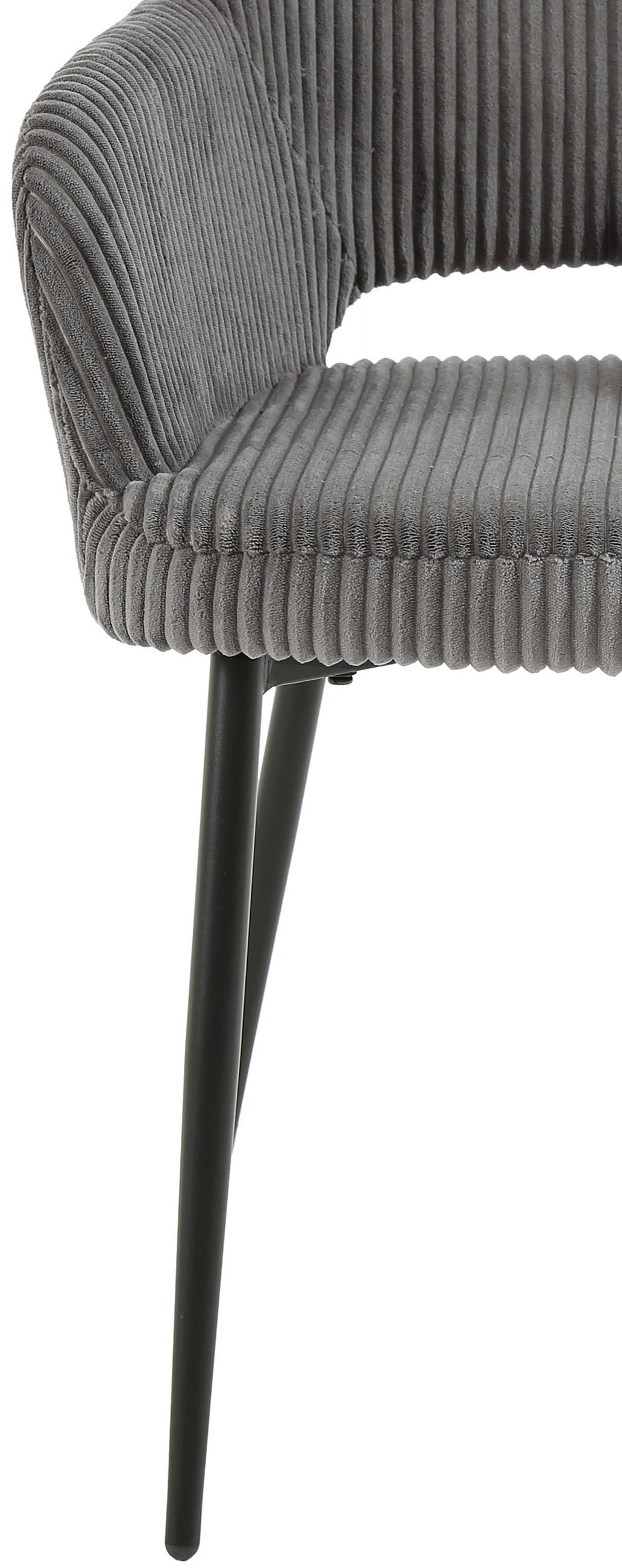 ARMLEHNSTUHL  in Eisen Cord  - Schwarz/Grau, KONVENTIONELL, Holz/Textil (57/83.5/63cm) - MID.YOU