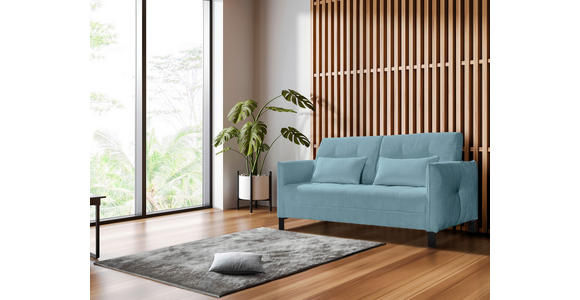 SCHLAFSOFA Cord Türkis - Türkis/Schwarz, Design, Textil/Metall (170/88/110cm) - Novel