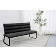 SITZBANK 180/94,5/70 cm Webstoff Anthrazit  - Anthrazit/Schwarz, Design, Textil/Metall (180/94,5/70cm) - Novel