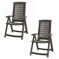 GARTENKLAPPSESSEL-SET Graphitfarben  - Graphitfarben, KONVENTIONELL, Kunststoff (72/110/61cm) - Siena Garden