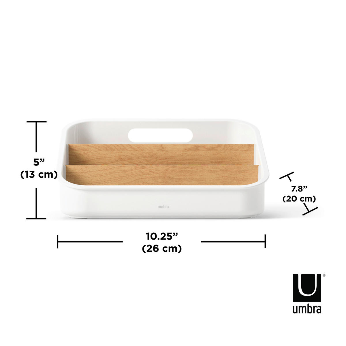 ORGANIZER  - Naturfarben/Weiß, Basics, Holz/Kunststoff (20/13/26cm) - Umbra