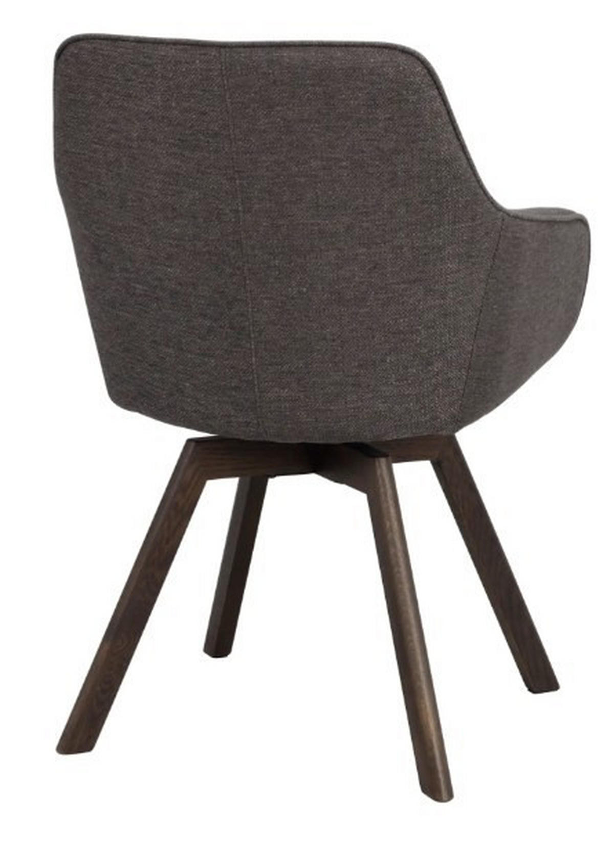 STOL MED ARMSTÖD  360° vridbar sits   - grå/mörkbrun, Klassisk, trä/textil (58/88/60cm) - Rowico