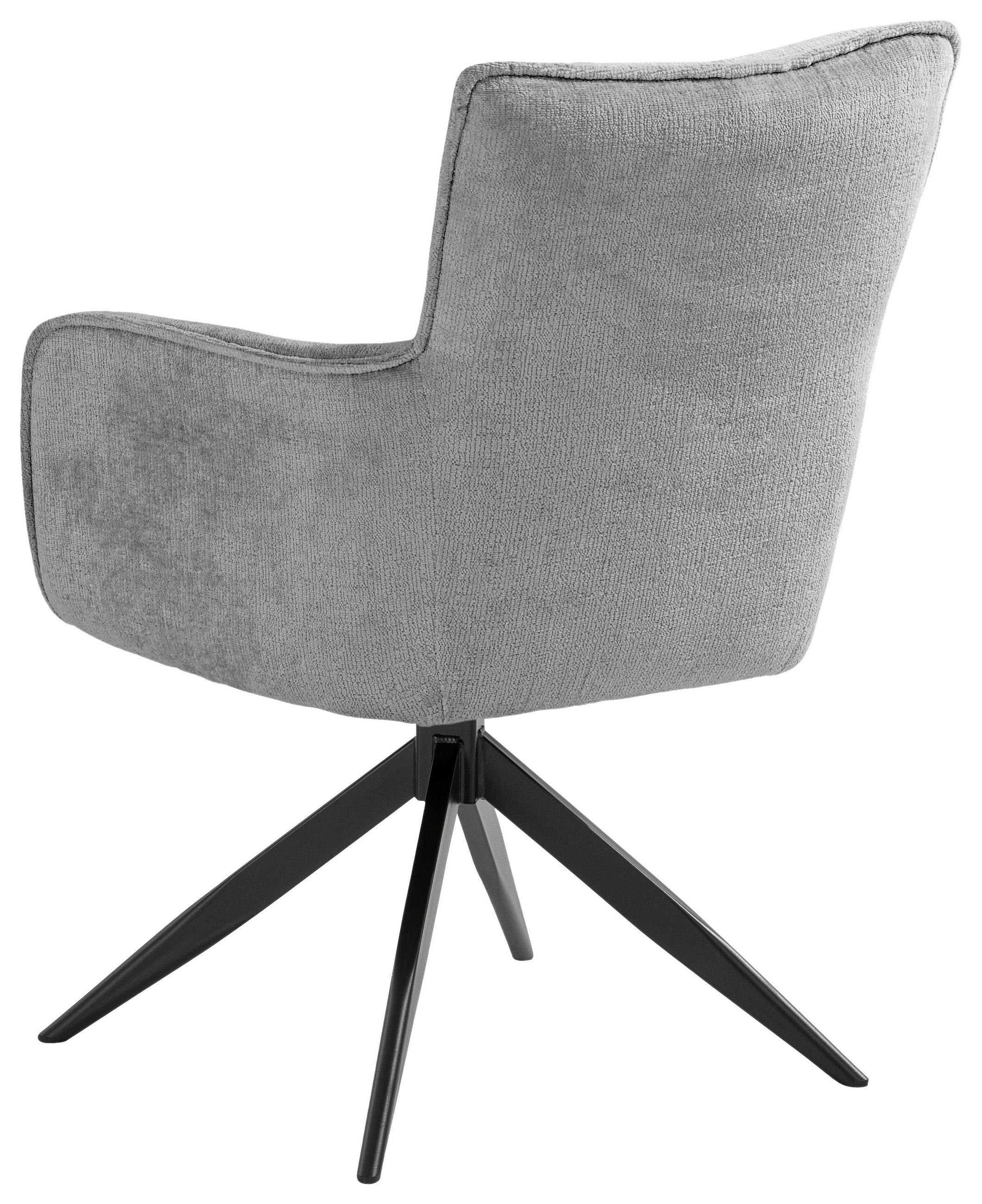 ARMLEHNSTUHL  in Eisen Mikrofaser  - Schwarz/Grau, Design, Textil/Metall (59/89/63cm) - SetOne by Musterring
