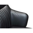 DREHSTUHL Schwarz  - Alufarben/Schwarz, Design, Leder/Kunststoff (61/100-107,5/64cm) - Novel
