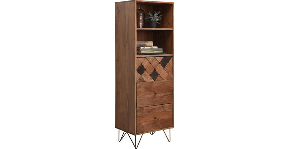 KOMMODE 50/153/43 cm Akazie massiv  - Messingfarben/Bronzefarben, Trend, Holz/Metall (50/153/43cm) - Ambia Home