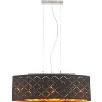 HÄNGELEUCHTE 65/25/140 cm  - Goldfarben/Schwarz, Basics, Textil/Metall (65/25/140cm) - Globo