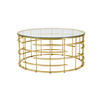 COUCHTISCH in Metall, Glas 90/90/42 cm  - Goldfarben, Design, Glas/Metall (90/90/42cm) - Livetastic