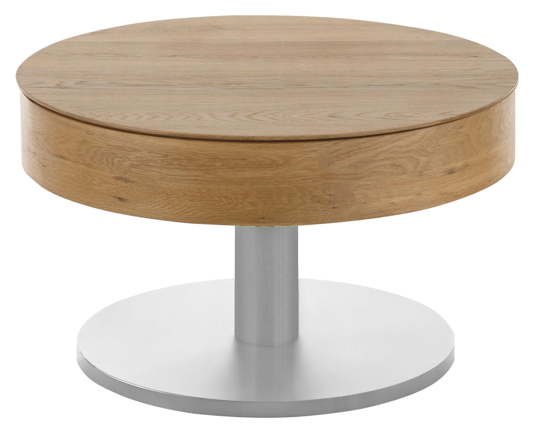 COUCHTISCH in Holz, Metall, Holzwerkstoff 60/60/47 cm  - Edelstahlfarben/Eichefarben, KONVENTIONELL, Holz/Holzwerkstoff (60/60/47cm) - Boxxx