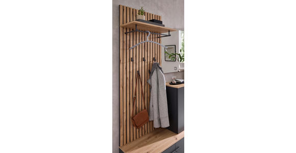 GARDEROBE  in 148/199/38 cm  - Anthrazit/Eiche Artisan, Design, Glas/Holzwerkstoff (148/199/38cm) - Xora