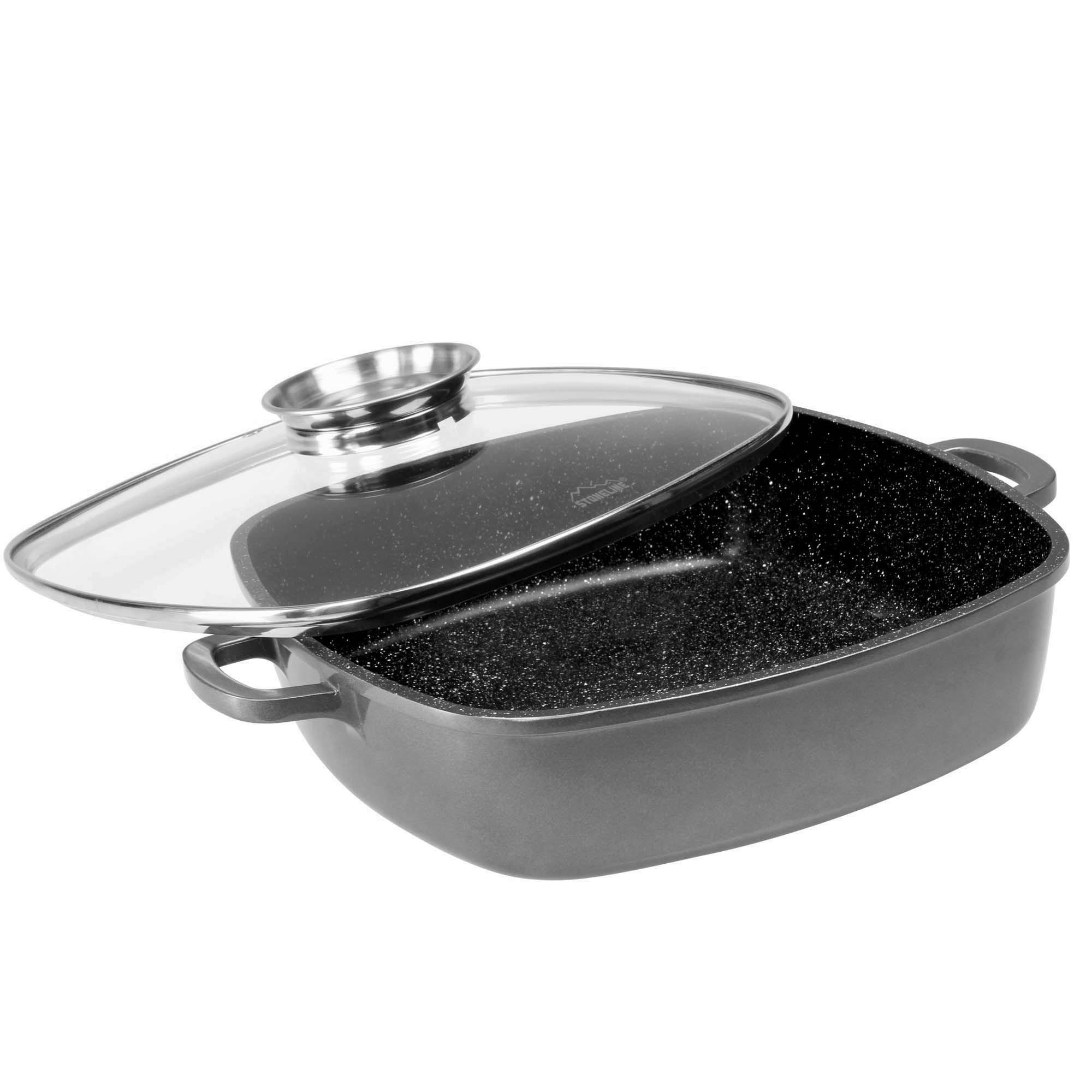 SCHMORPFANNE  - Grau, Basics, Glas/Metall (24/24cm) - Stoneline