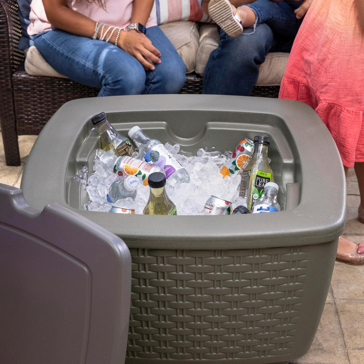 KÜHLBOX Grau  - Grau, KONVENTIONELL, Kunststoff (73,7/45,7/78,7cm) - Ambia Garden