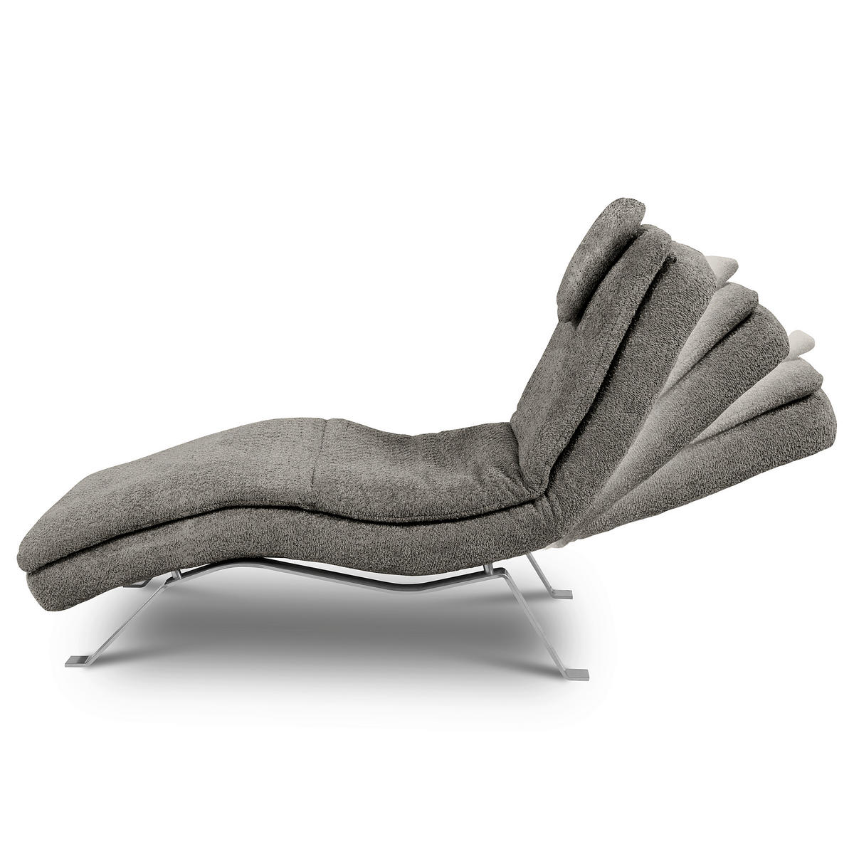 RELAXLIEGE in Bouclé Dunkelgrau  - Dunkelgrau/Silberfarben, Design, Textil/Metall (65/95/171cm) - Celina Home