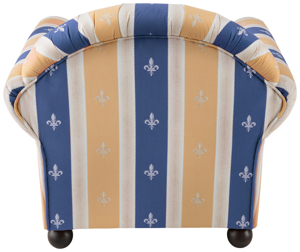 SESSEL in Mikrofaser Blau  - Wengefarben/Blau, Konventionell, Holz/Textil (90/84/80cm) - Livetastic