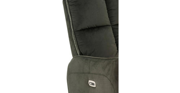 RELAXSESSEL Samt Relaxfunktion, Rücken echt    - Schwarz/Grün, Design, Textil/Metall (76/109/87cm) - Carryhome